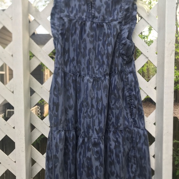Anthropologie Blue Camo Pleated Dress Womens Size XSmall - Picture 5 of 16
